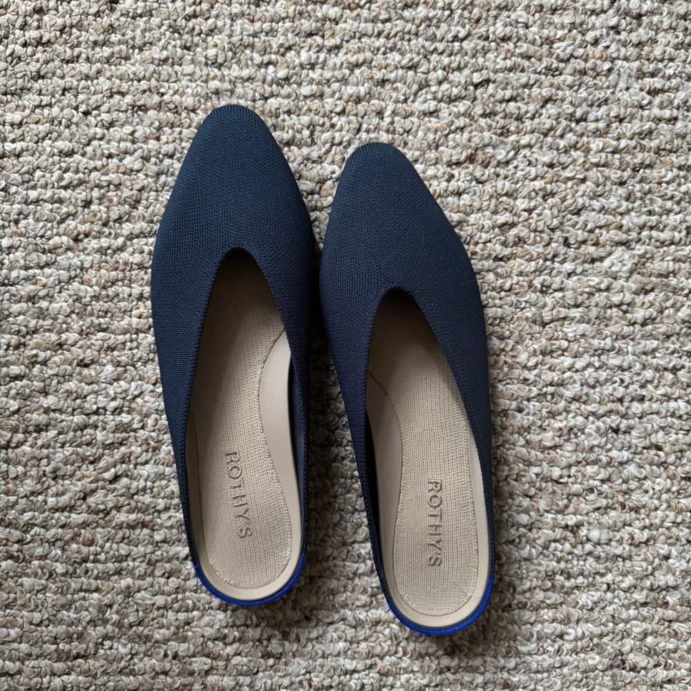 Rothy’s navy Demi flat - the almond mule